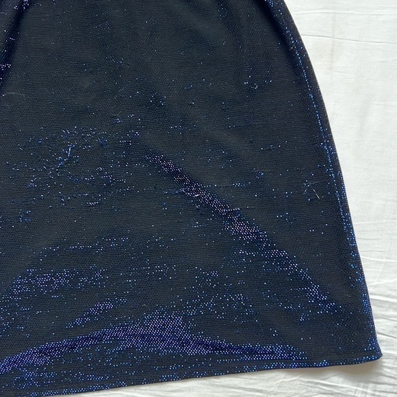 Zara Shimmery Dress Slit Front Neon Blue - Picture 10 of 10